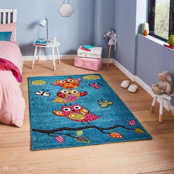 Brooklyn 793 Kids Birds Soft Blue Rug-Think Rugs-Rug Love - The Most Loved Rug Store